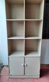 Preloved Cream Bookshelf with Bottom Closed Cabinet