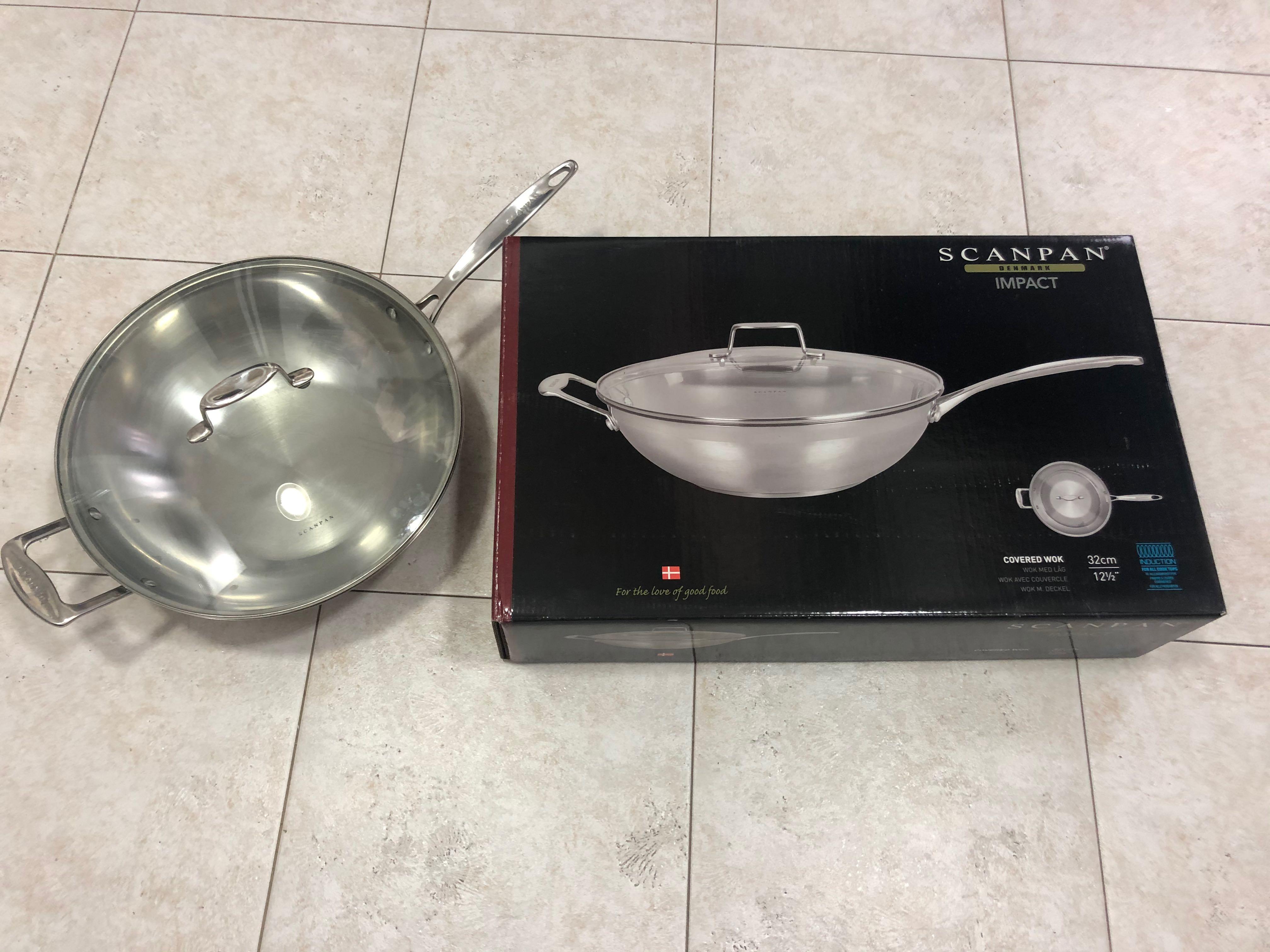 Stainless Steel Wok Scanpan (wz box), Furniture & Home Living