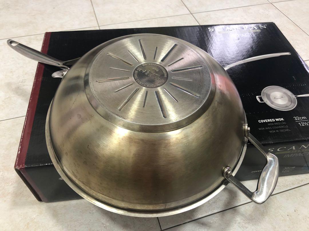 Stainless Steel Wok Scanpan (wz box), Furniture & Home Living