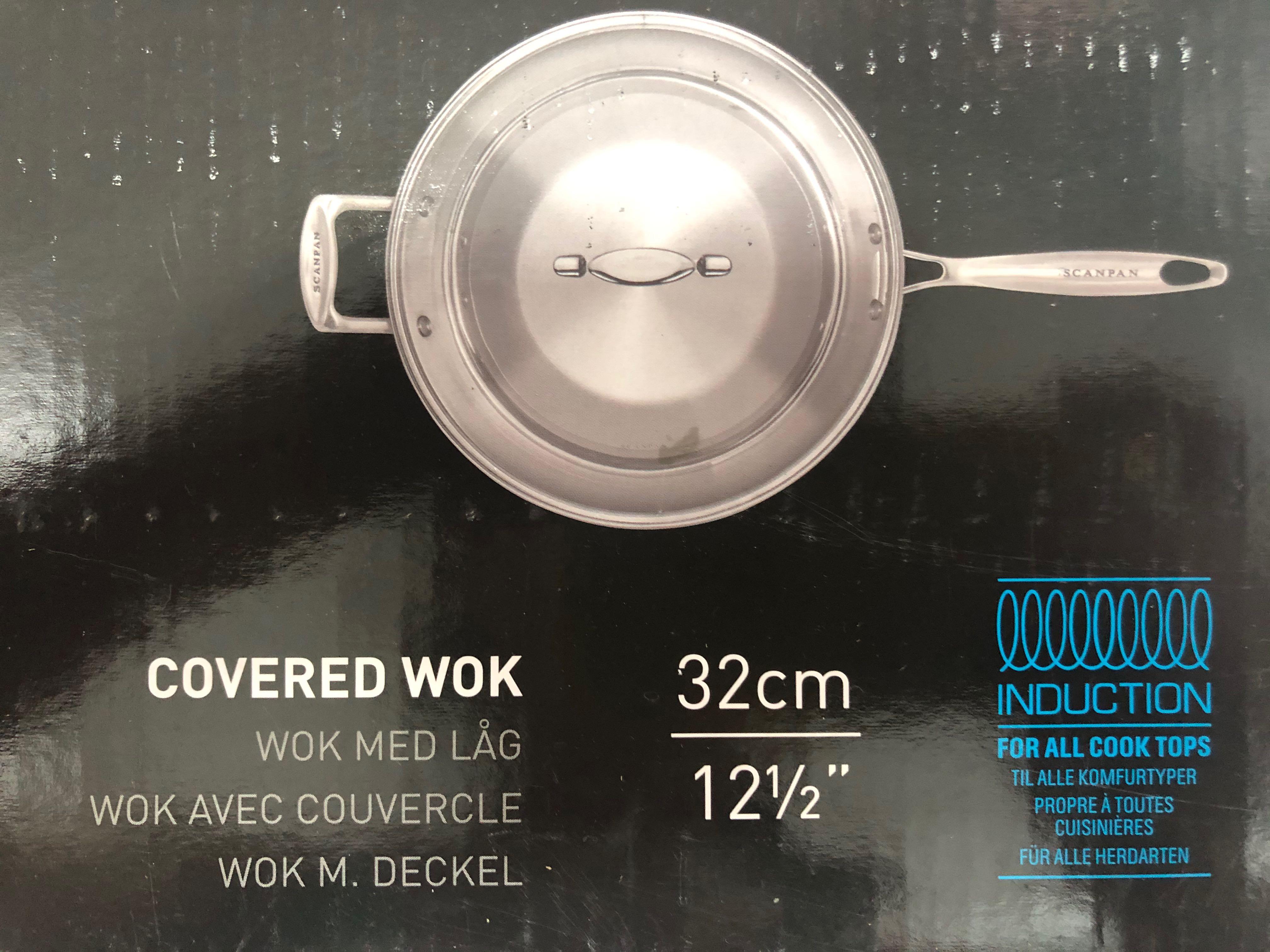 Stainless Steel Wok Scanpan (wz box), Furniture & Home Living