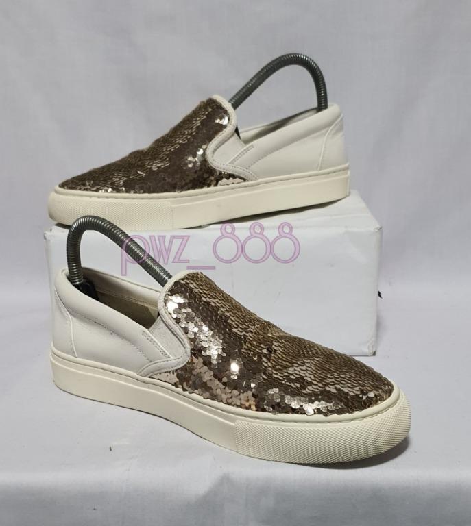TORY BURCH Sequin Embellished Slip On Sneakers Size 8M Women s Fashion Footwear Sneakers on Carousell