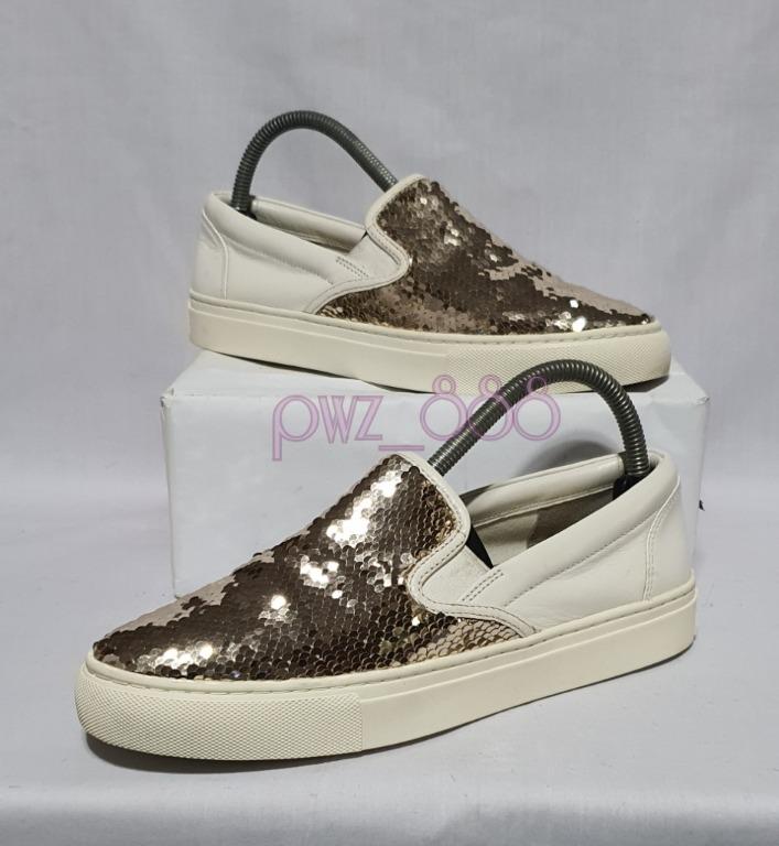 TORY BURCH Sequin Embellished Slip On Sneakers Size 8M Women s Fashion Footwear Sneakers on Carousell