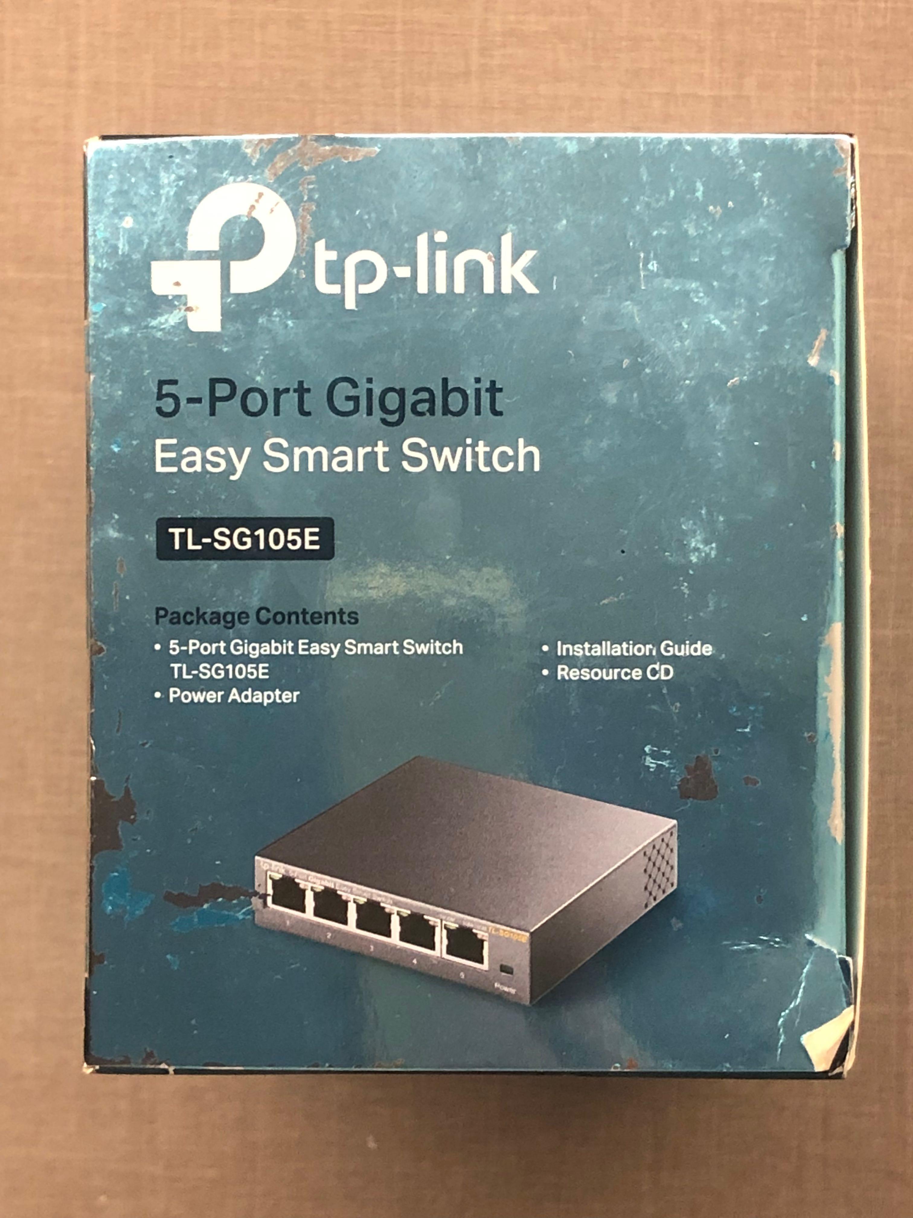 TP Link 5 Port Gigabit Ethernet Easy Smart Switch TL SG105E