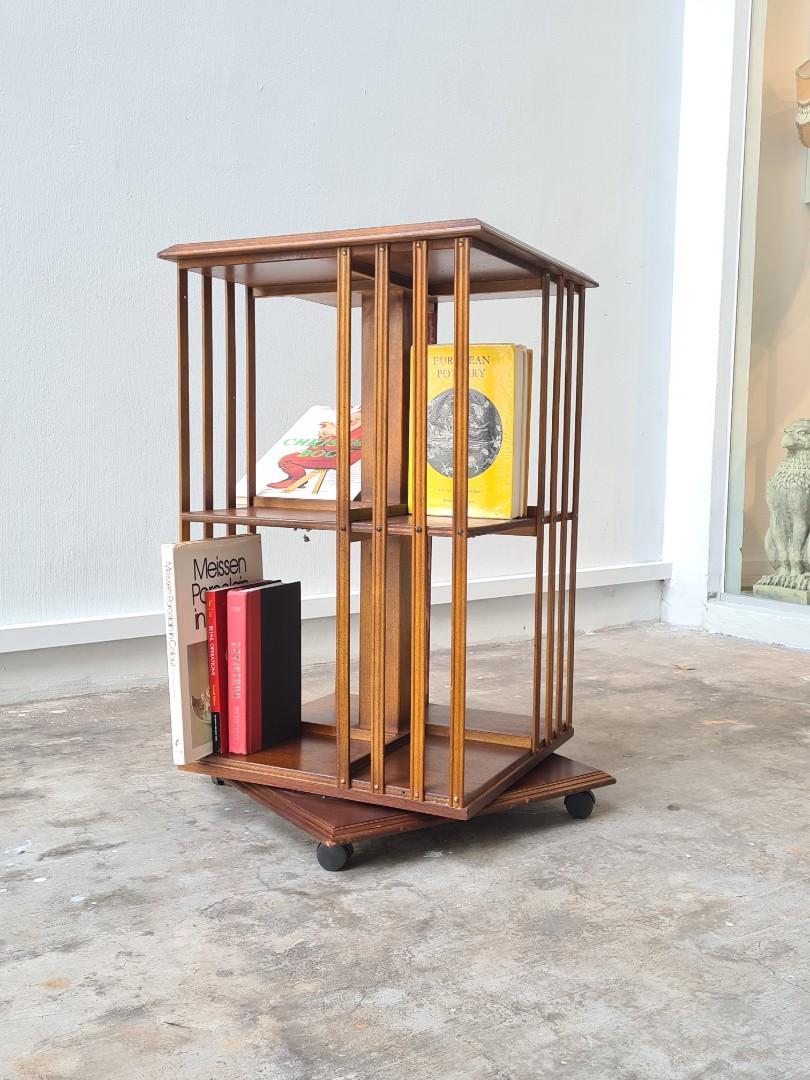 Vintage Revolving Bookcase from England, Furniture & Home Living