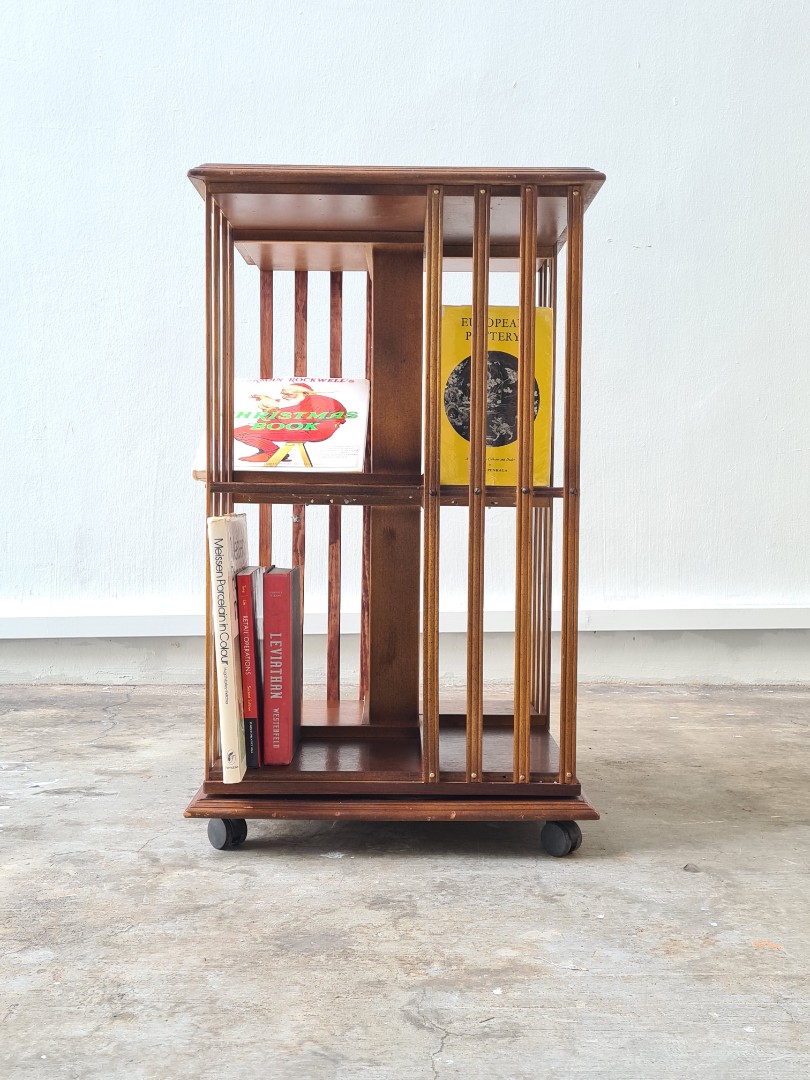 Vintage Revolving Bookcase from England, Furniture & Home Living