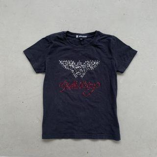 vintage y2k DC crop black baby tee thrifted