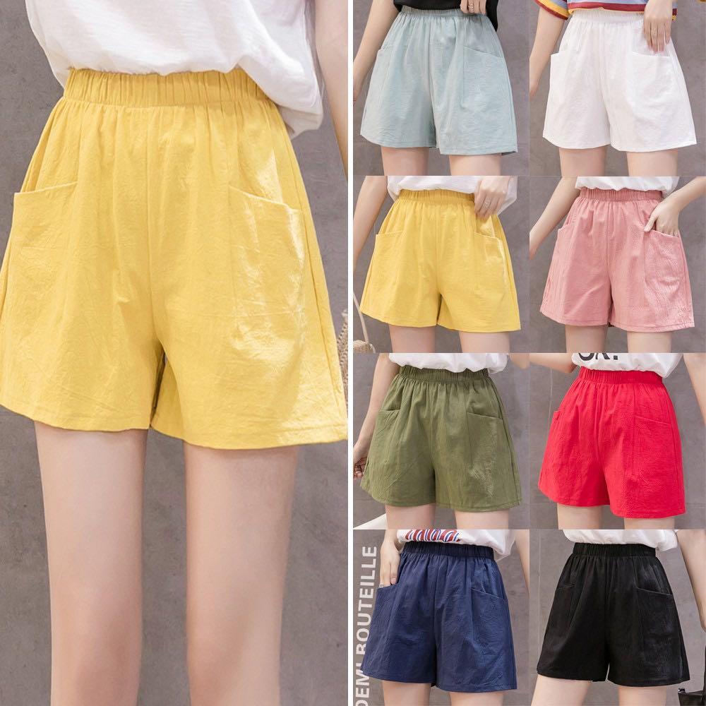 Womens High Waisted Athletic Shorts Elastic Casual Summer Running