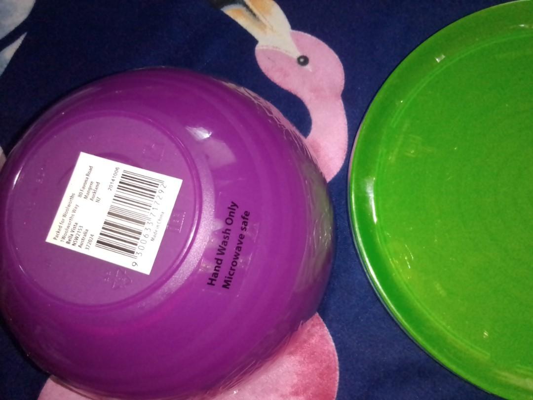 Woolworths bowl and small plate set from Australia (Microwave safe), Furniture & Home Living