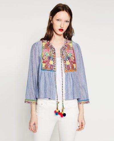 Pom pom jacket zara online
