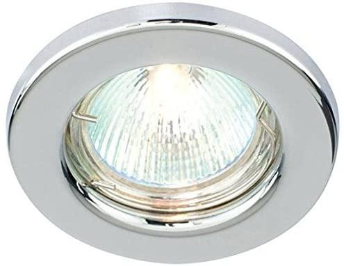 10x Modern Standard Fixed Satin Chrome GU10 Downlight Recessed Ceiling Spotlight 
