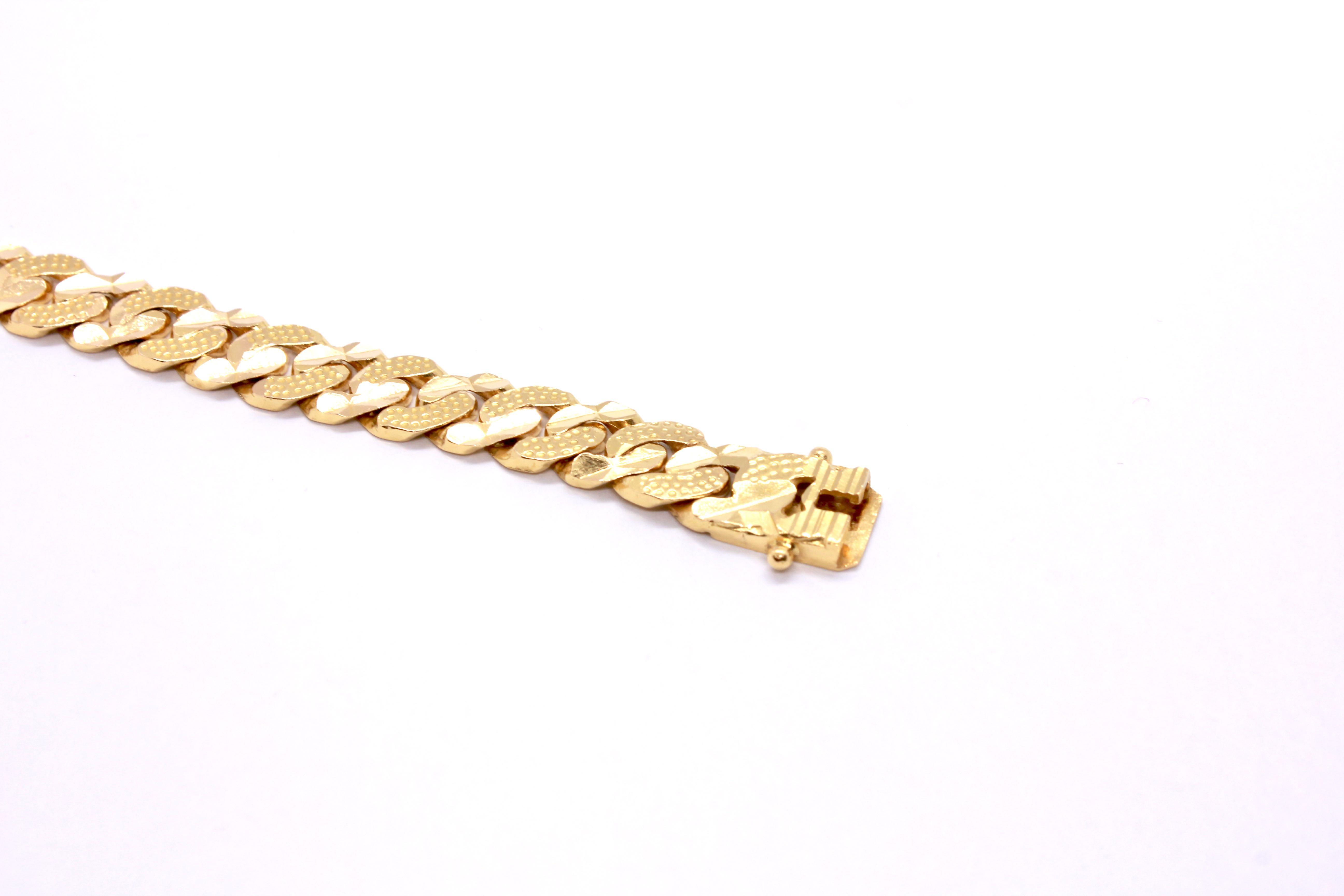 Mens gold sales cuban bracelet