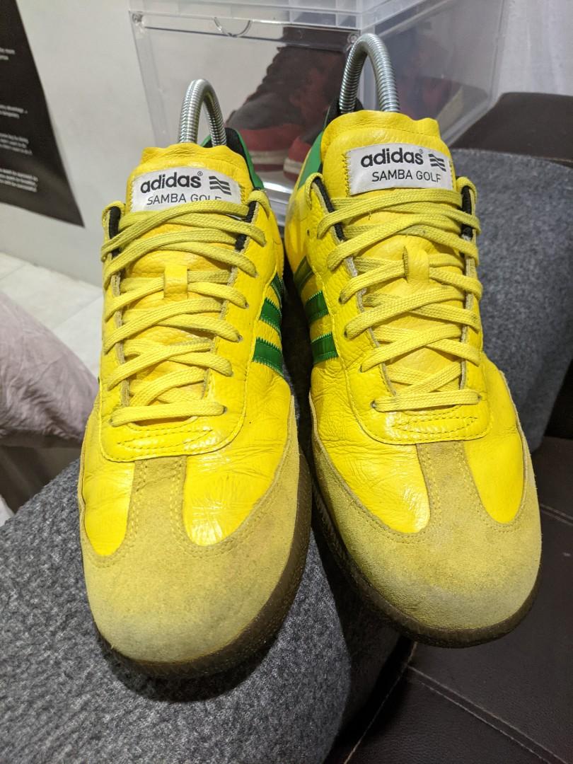 Adidas samba golf shoes green and yellow hot sale