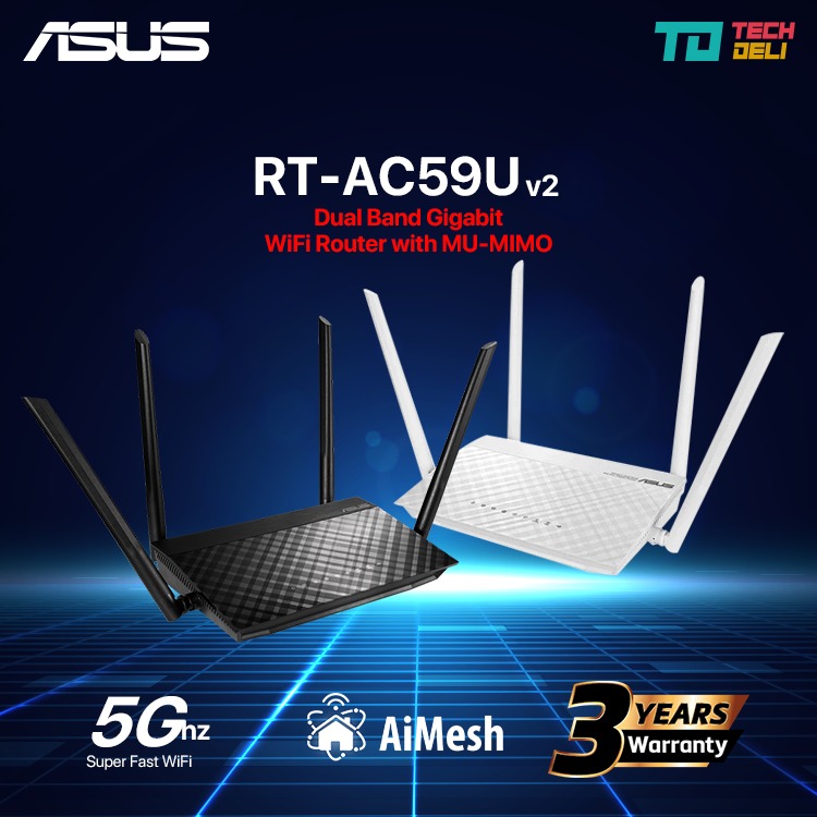 ASUS AC1500 (RT-AC59U v2) AIMesh Gigabit WiFi Router [ENGLISH Version ...