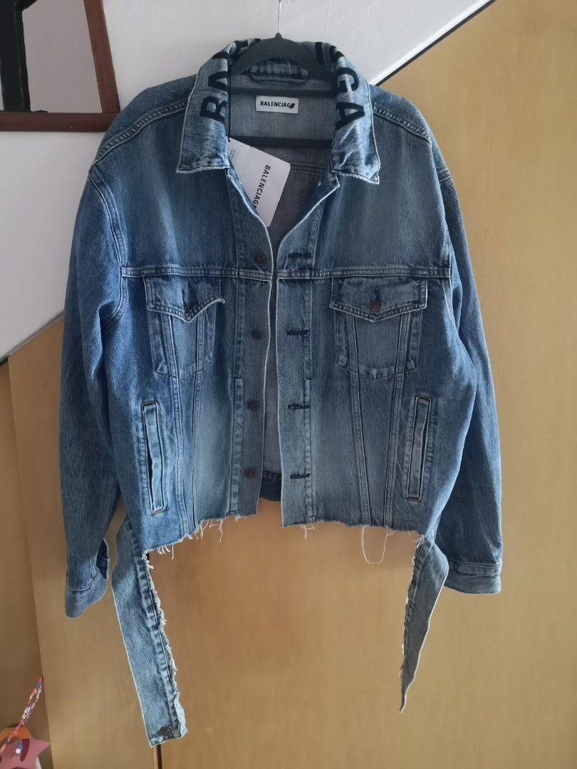 Balenciaga women's denim hotsell jacket