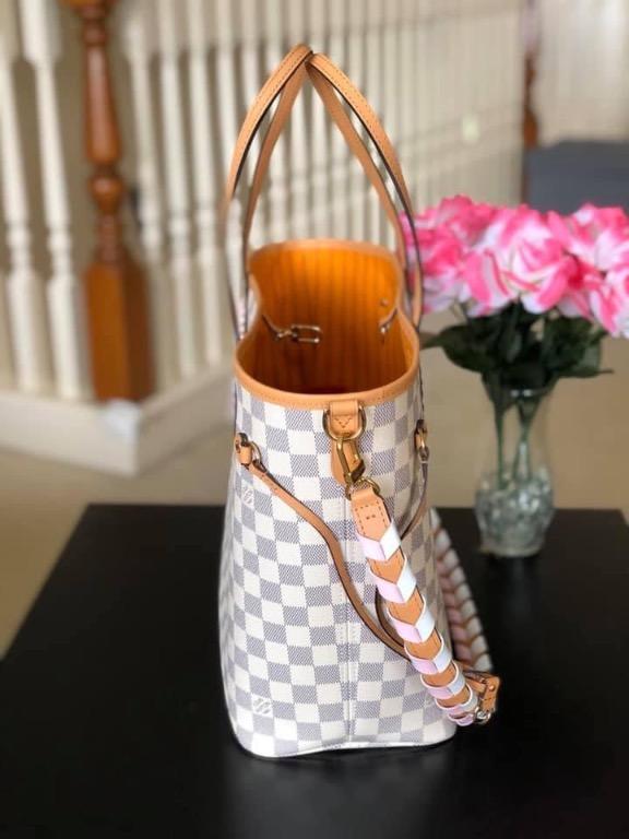 Louis Vuitton Damier Azur Braided Neverfull mm Orange