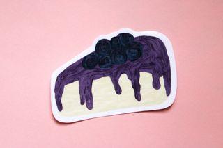 Blueberry Cheesecake die cut stickers laminated glossy vinyl by Dinebanana | Stationary journal