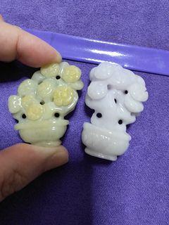 Bonsai jade can stand 5cm tall purple yellow green