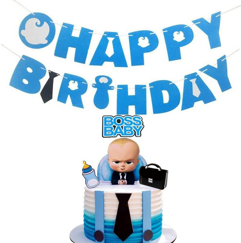 Boss Baby Happy Birthday Banner Baby Shower Party Cake Topper Decorations  Party Supplies, Hobbies & Toys, Stationary & Craft, Occasions & Party  Supplies On Carousell