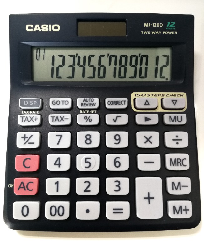 Casio Electronic Calculator, 12Digits MJ120DBU with Indian Digit
