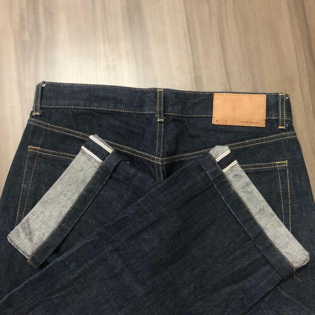 CELANA JEANS SELVEDGE SECOND UNIFORM BRIDGE SIZE 34, Fesyen Pria, Pakaian ,  Bawahan di Carousell