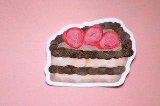 Choco Strawberry cake die cut stickers laminated vinyl glossy by Dinebanana | stationary journal