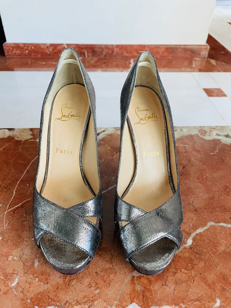 Christian louboutin sales silver heels