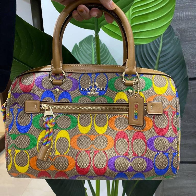 Coach Signature Rainbow Rowan, Luxury, Bags & Wallets on Carousell