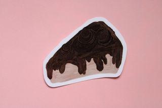 Dark choco cake die cut stickers laminated vinyl glossy by Dinebanana | stationary journal