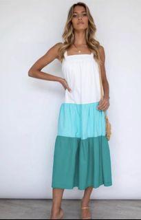 Ebby & I Green Tiered Dress