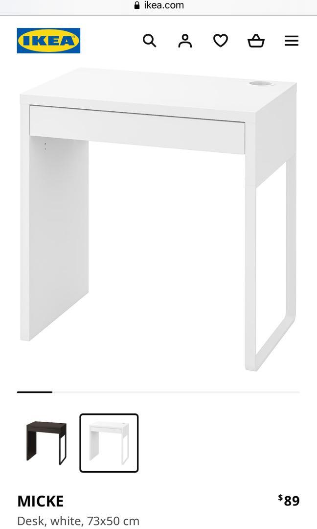 EXPAT SALE! Ikea MICKE Desk, white, Furniture & Home Living, Furniture