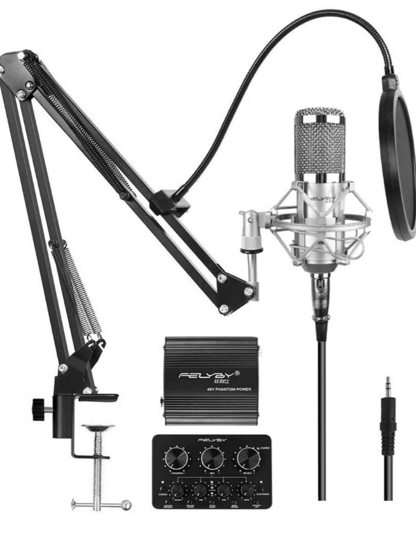 Felyby BM 800 Professional condensor mic with sound card, Audio ...