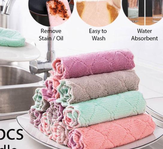 New Kitchen Soft Cotton Dish Washing Cloth Rag Pots Cleaning Towel Absorbent 