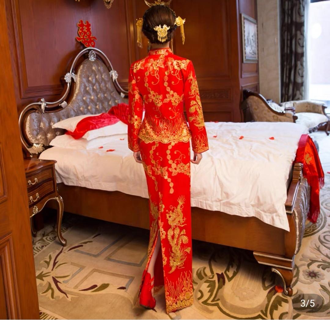 High Quality China Traditional Elegant Bride Wedding Cheongsam Dress  Chinese Dragon Phoenix Suzhou Embroidery Gown Fashion Show From Fleming627,  $219.6 | DHgate.Com
