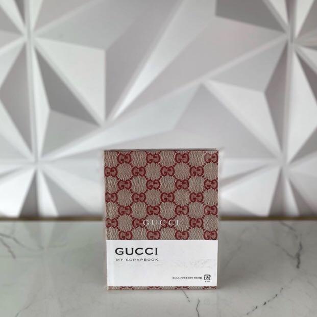 Gucci 'My Scrapbook' GG Monogram Hardcover Notebook Red Size 7.3  x 5.6" NEW