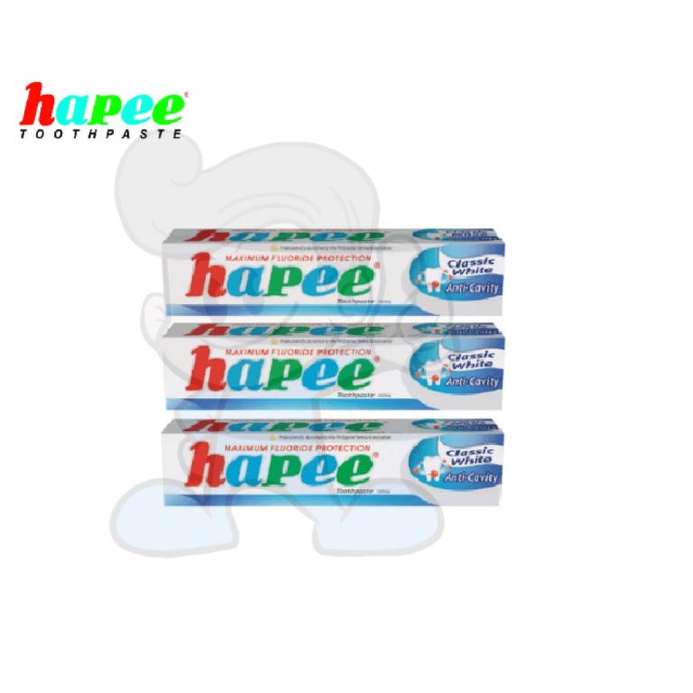 Hapee Toothpaste Classic White Anti Cavity (3 x 100 mL), Beauty