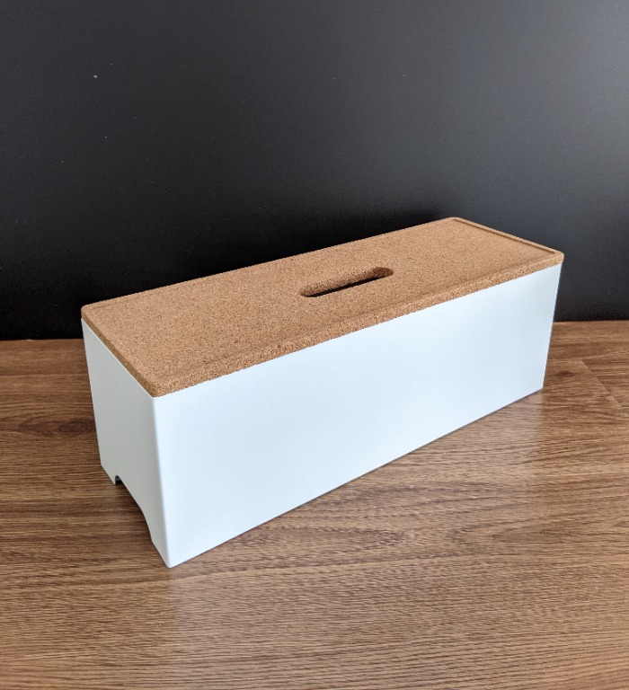 IKEA KVISSLE steel cable management box, cork/white, Furniture & Home