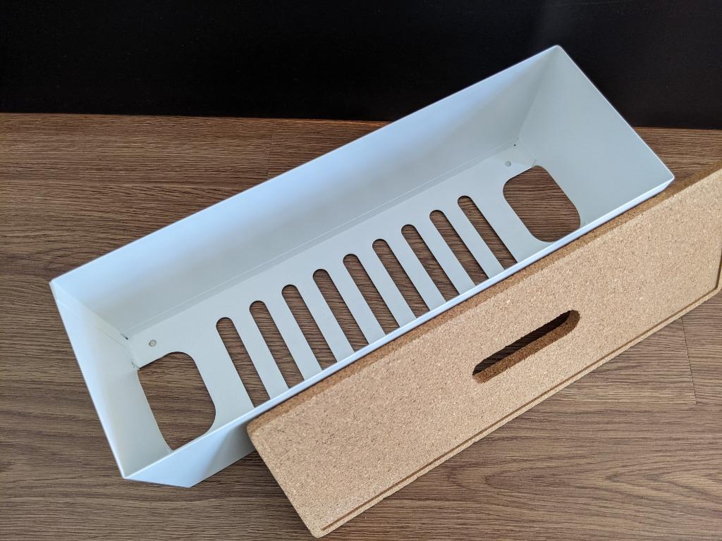 IKEA KVISSLE steel cable management box, cork/white, Furniture & Home