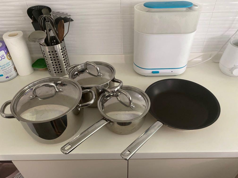 HEMLAGAD 6-piece cookware set, grey/grey-blue - IKEA