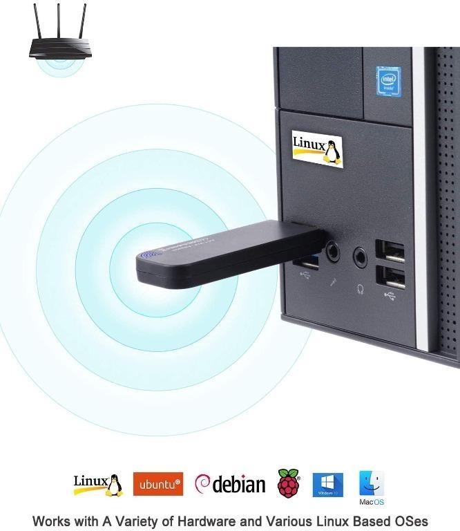 [K3193] BrosTrend 1200Mbps Linux USB WiFi Dongle for PC of Ubuntu, Mint ...