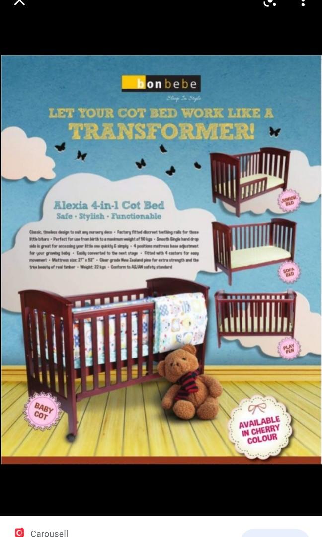 Kids Bed Cot Babies Kids Baby Nursery Kids Furniture Cots Cribs On Carousell