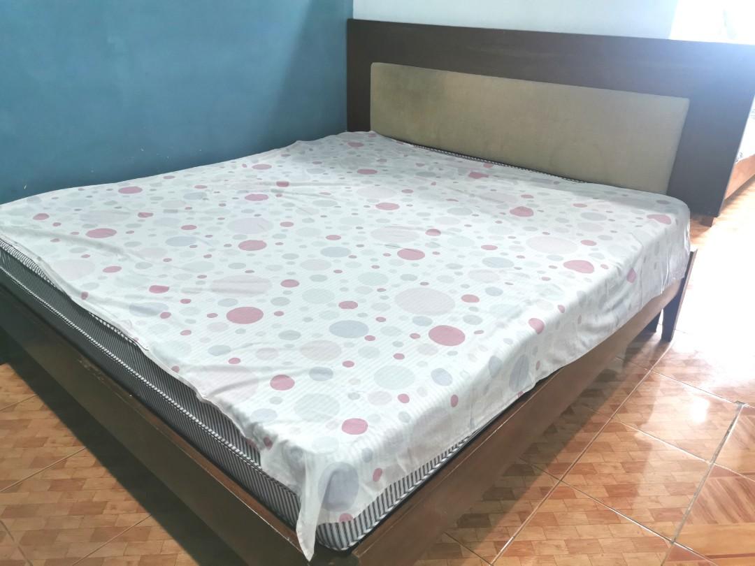 King Size Narra Wood Bed Frame with Free Foam, Furniture & Home Living