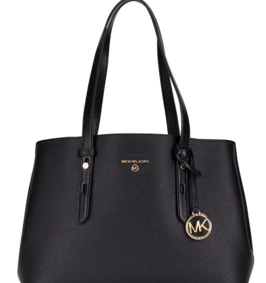 Michael Kors Mel Sm Tote Leather Black 38F2G3MTIL NWT