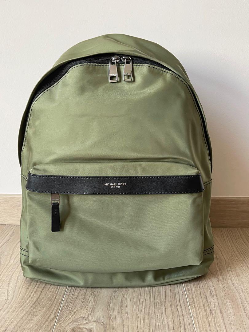 Michael Kors Olive Green Nylon Backpack, Luxury, Bags & Wallets on Carousell