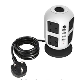 Multi-Socket, Two Layers Vertical Multi-Socket with USB Charger ...