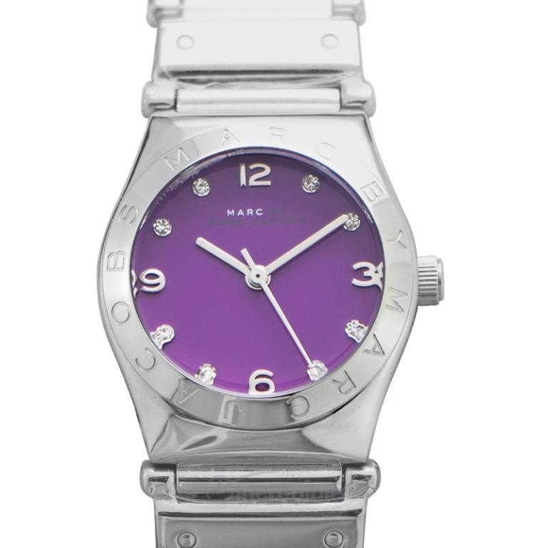 NEW Marc By Marc Jacobs Women s Purple Dial Stainless Steel Band Watch 36MM MBM8560