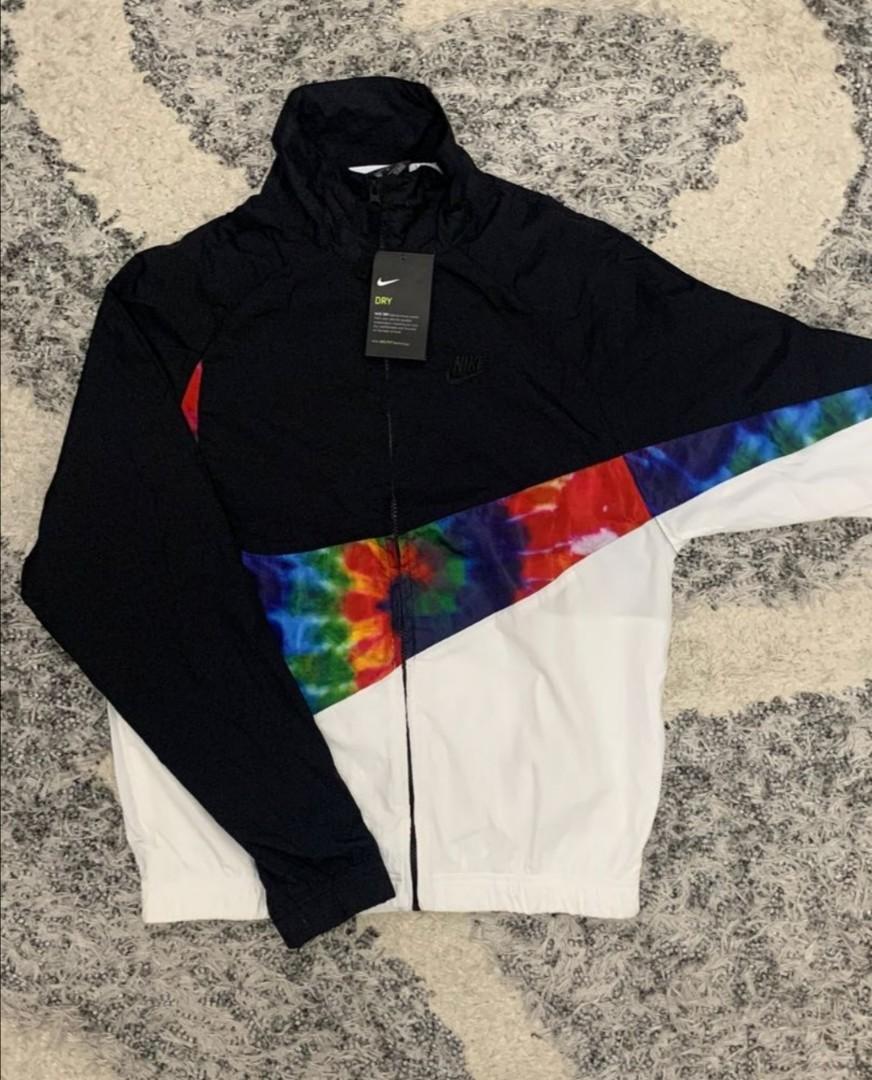 NIKE big swoosh windbreaker jacket tie dye