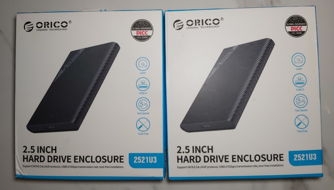 ORICO 2521U3 2.5-Inch Portable Hard Drive Enclosure x 2pcs (2個