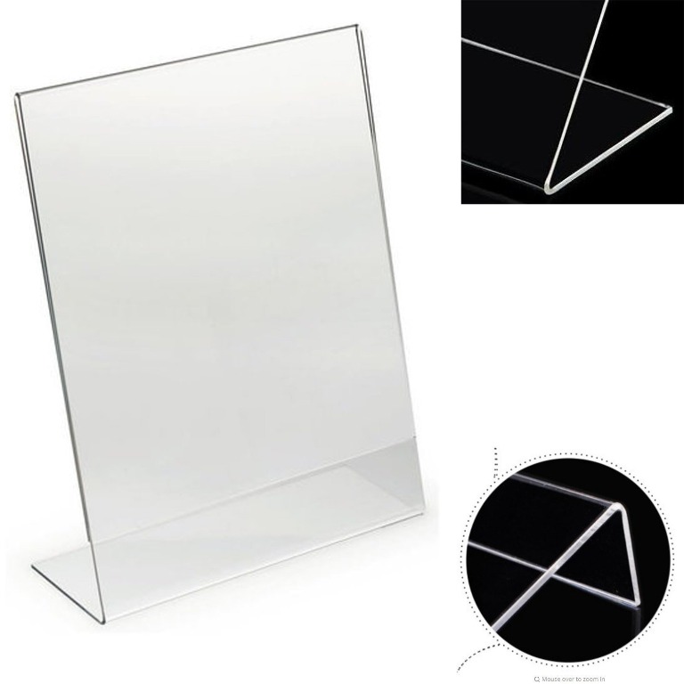 ouble Sided Clear Acrylic Display Stand A4 Paper Holder, Acrylic