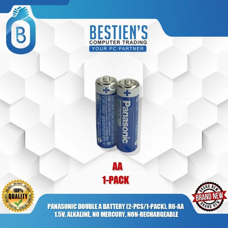 PANASONIC DOUBLE A BATTERY (2PCS/1PACK), R6AA 1.5V, ALKALINE, NO