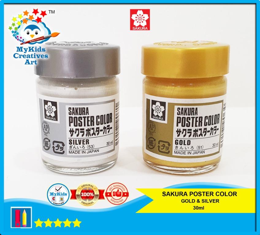 SAKURA POSTER COLOR (GOLD & SILVER) JAPAN, Hobbies & Toys, Stationery ...